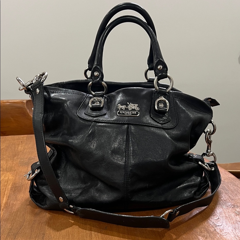 Coach Black Leather Shoulder Bag